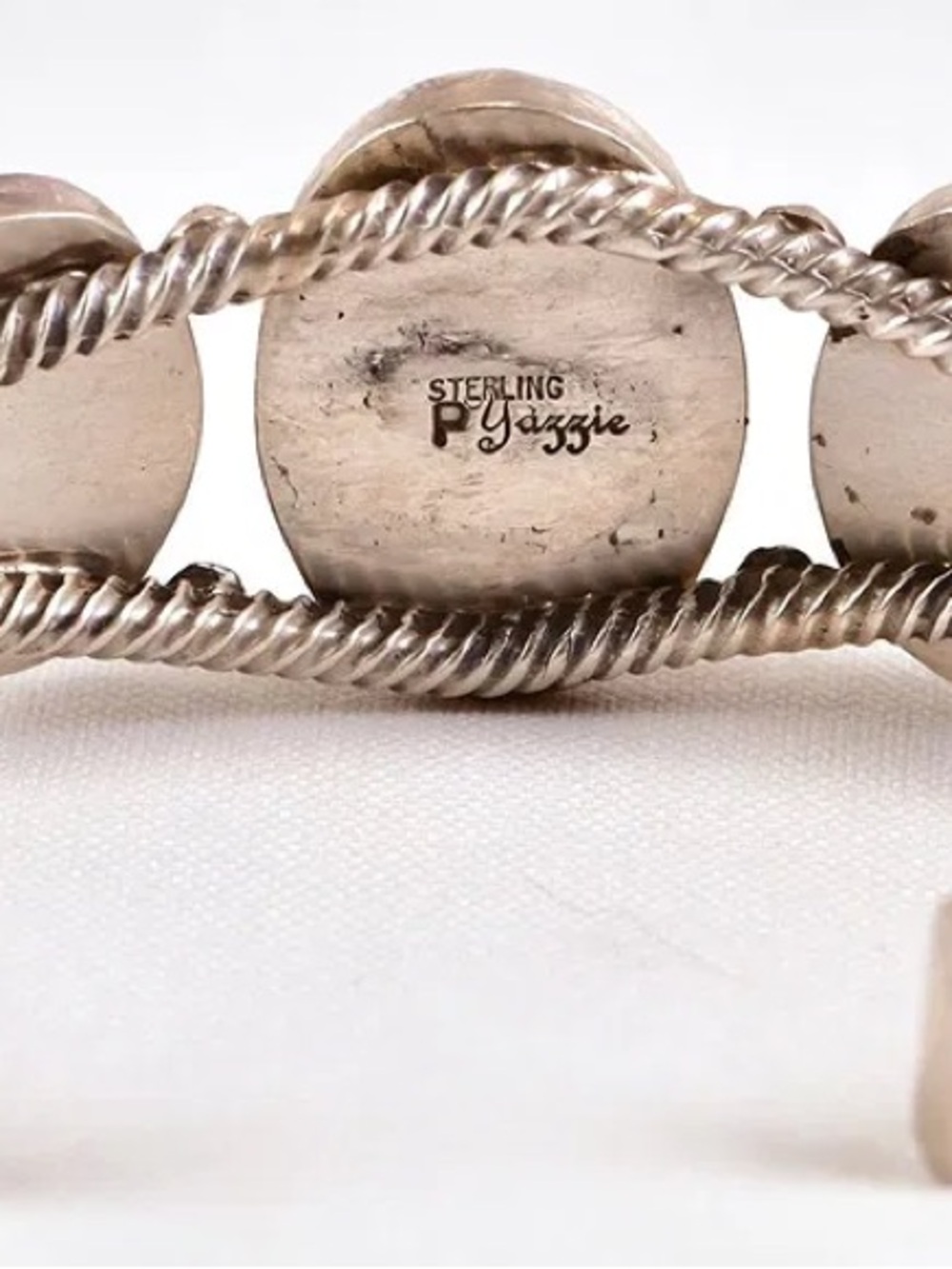 Patrick Yazzie Sterling Stormy Mountain Turquoise Cuff - Picture 4 of 4